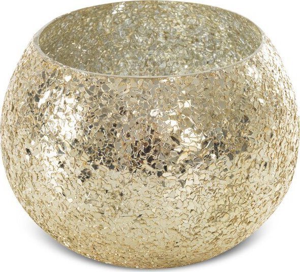 Doniczka osłonka szklana MELIA 18X18X14 złota