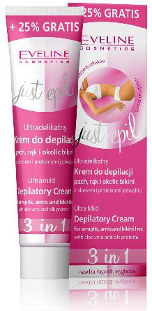 Eveline Just Epil Ultradelikatny krem do depilacji pach rąk i okolic bikini 3w1 125ml