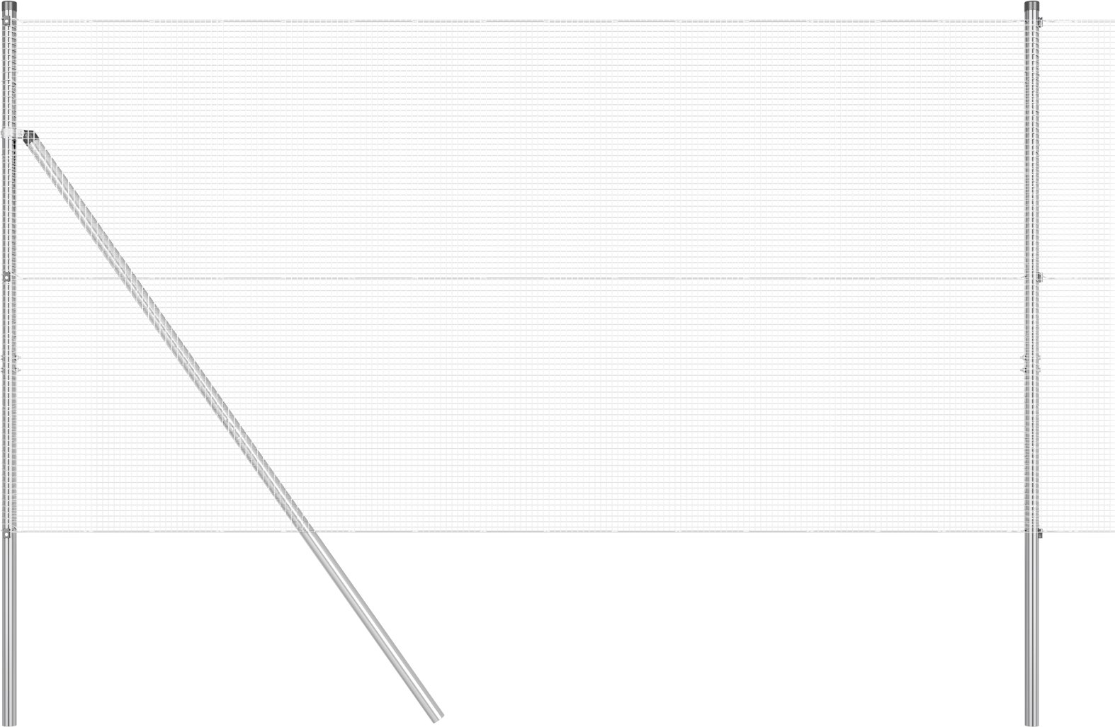 vidaXL Ogrodzenie spawane z 13 słupkami 1x50 m Stal ocynkowana