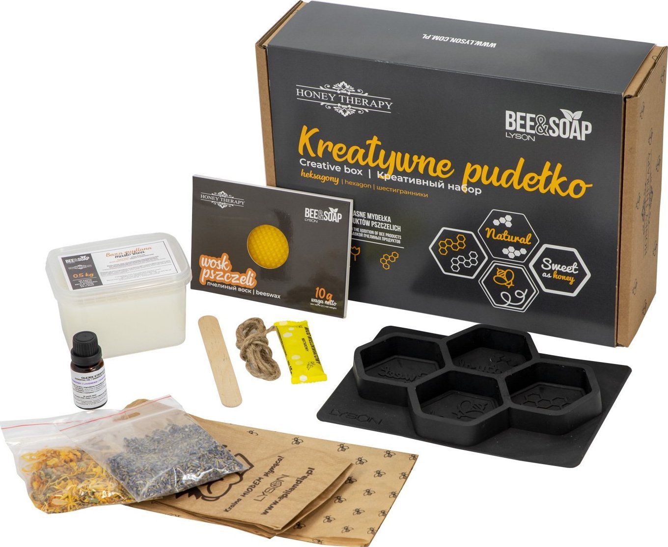 Honey Therapy Zestaw do robienia mydełek Bee&Soap kreatywne pudełko (FMZ01.) - FMZ01.