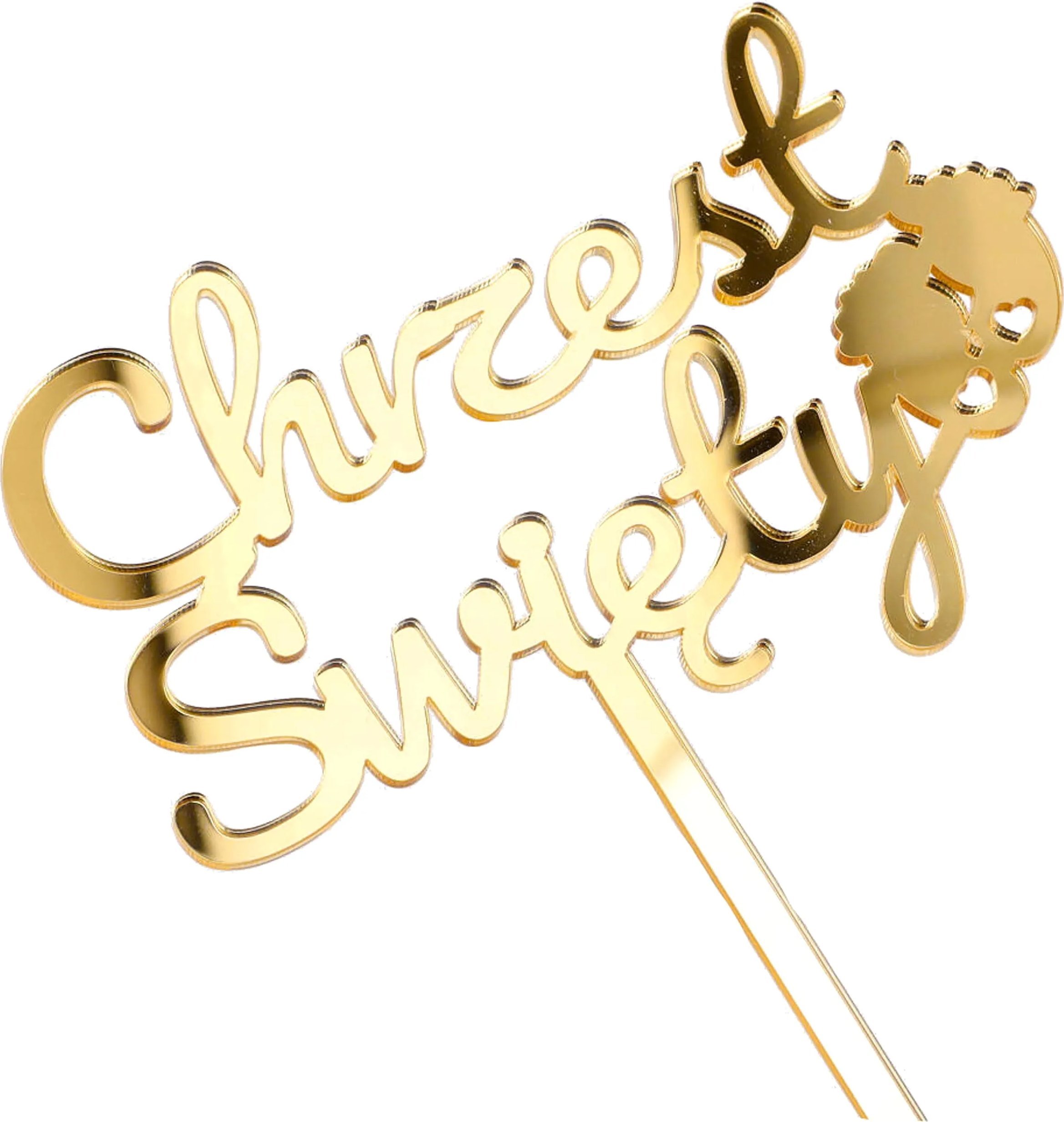 Topper CHRZEST święty toper na TORT dekoracja na chrzest PLEXI piker złoty