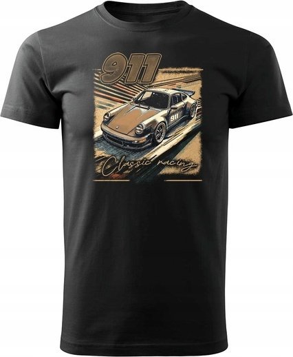 Koszulka z Porsche Carrera 911 męska czarna REGULAR S