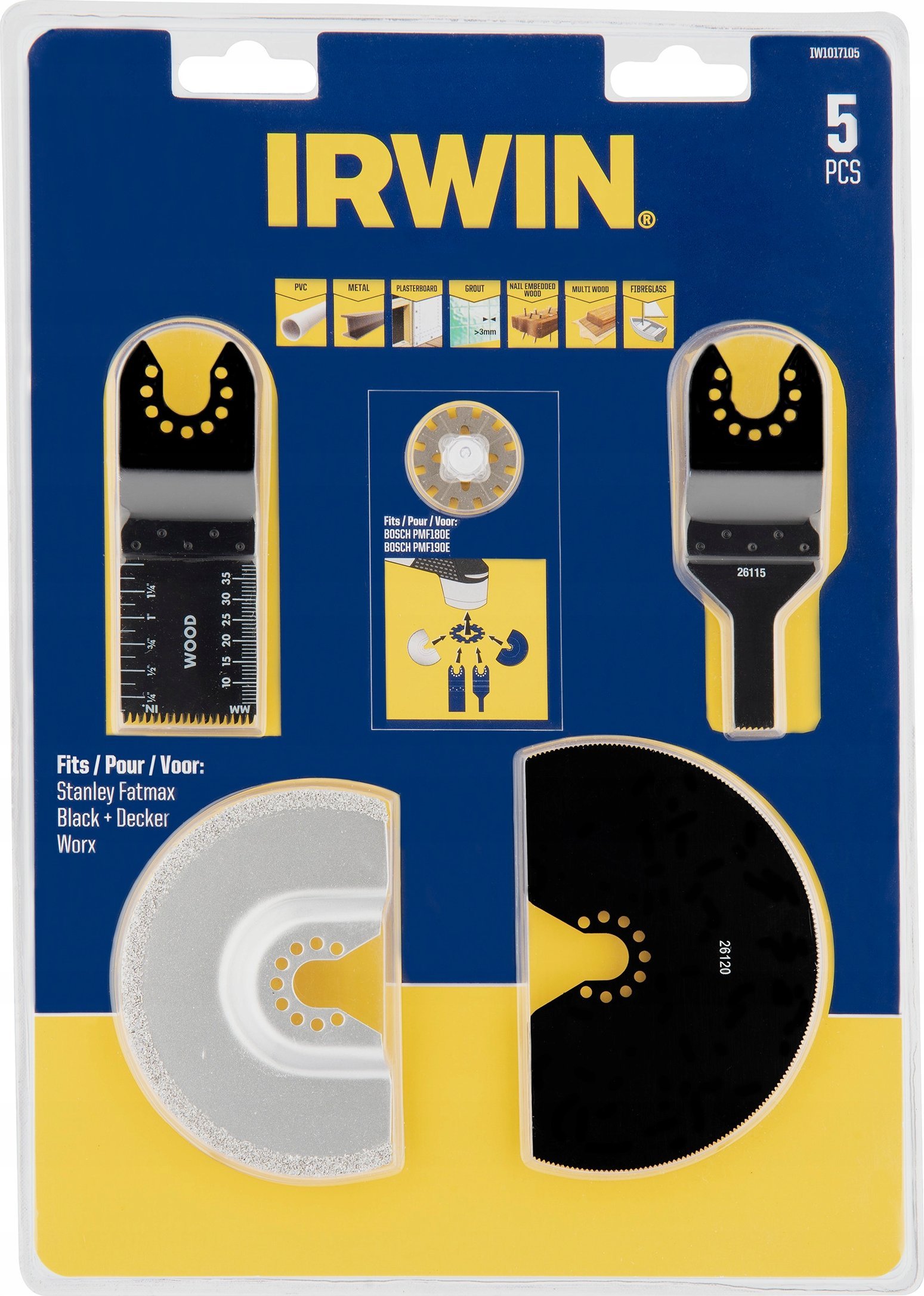 Szlifierka Irwin Tools IRWIN SAW BLADE FOR MULTIFUNCTIONAL OSCILLATION SANDER set. 4 pcs.