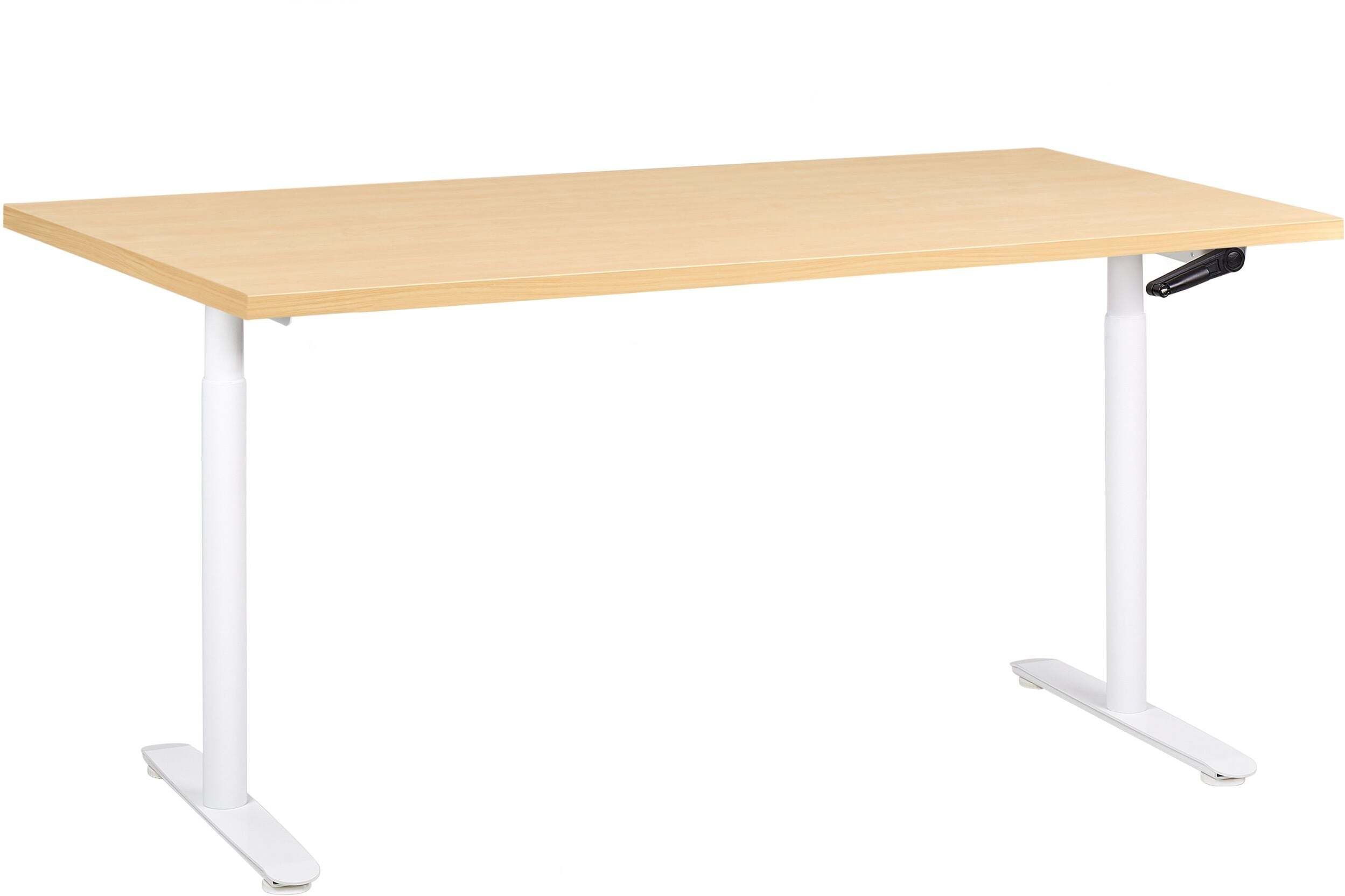 Biurko regulowane manualnie DESTINAS Jasny brąz/ biały 160 cm 72 cm