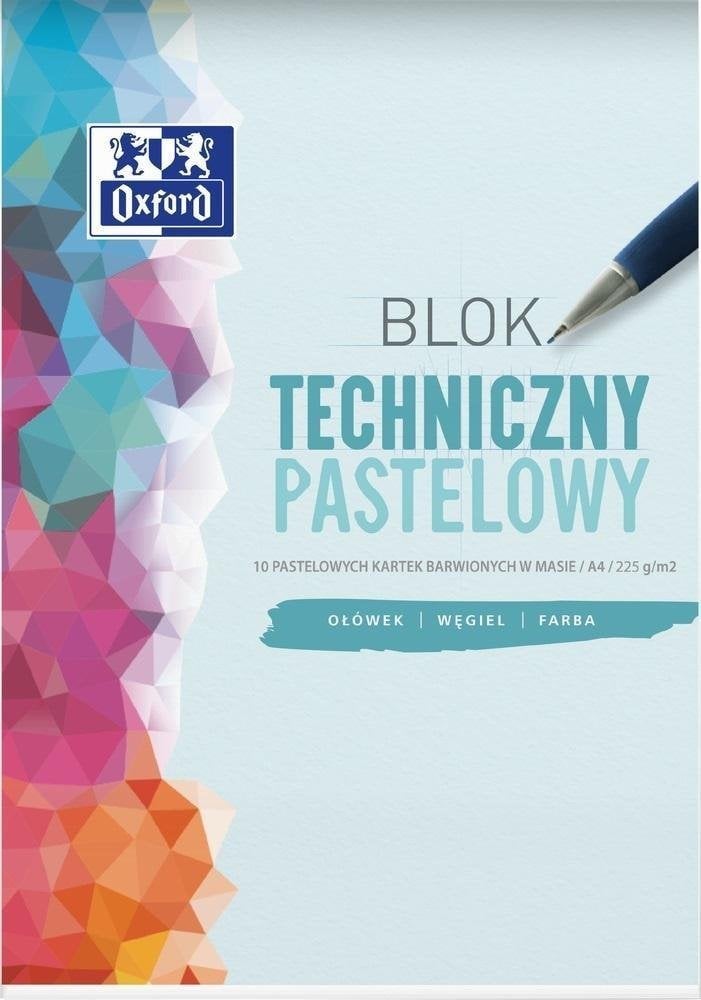 Oxford Blok techniczny A4/10K 225G pastelowy (20szt)