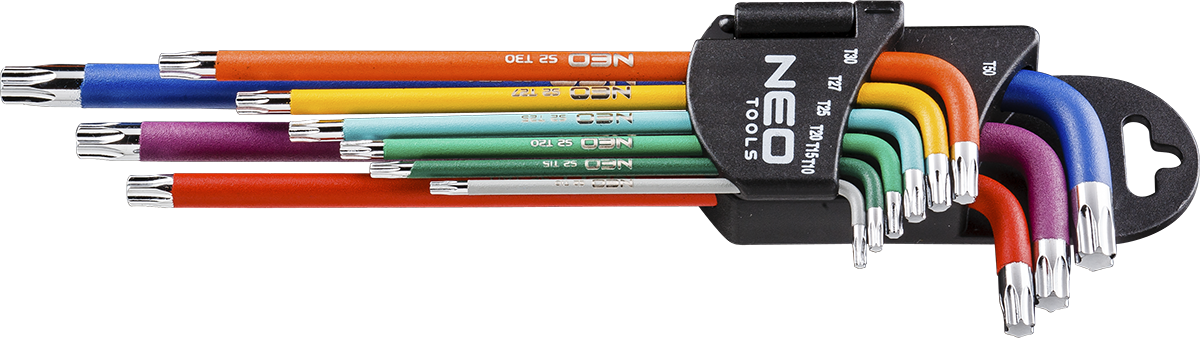 Neo Zestaw kluczy trzpieniowych torx typ L T10-T50 9szt. (09-518)