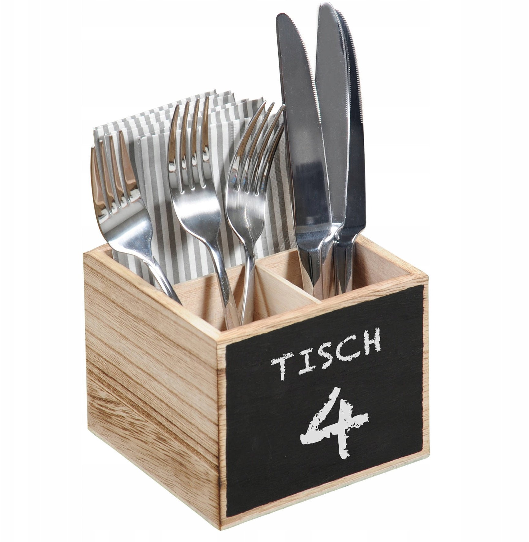 Kesper Stojak na sztućce drewno paulownia 12x12x10