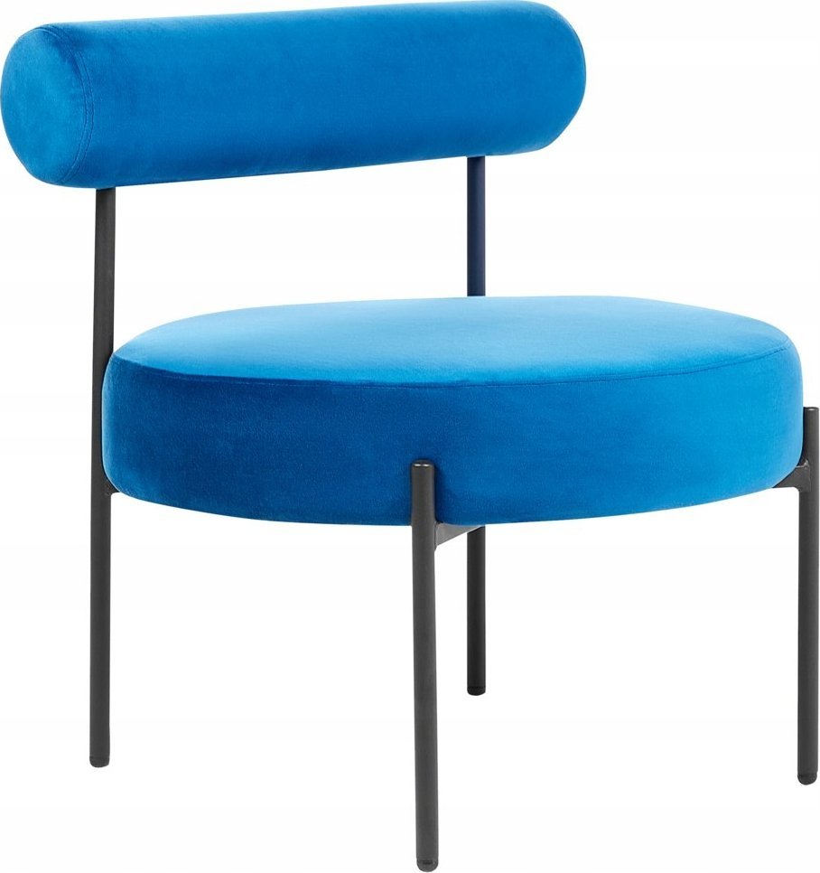 Beliani Fotel welurowy granatowy ALPHA