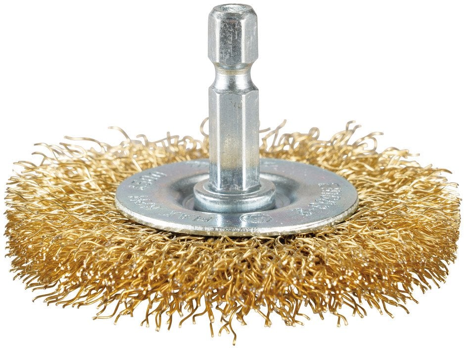 WIRE WHEEL BRUSH (BRASS COATED)