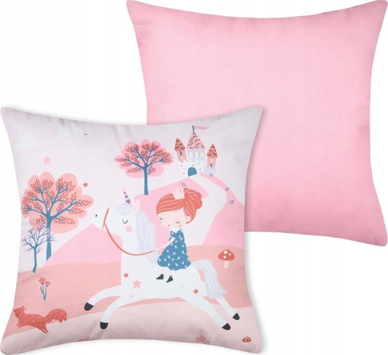 Poduszka dekoracyjna do pokoju dziecka CYRIELLE, różowa, 40 x 40 cm