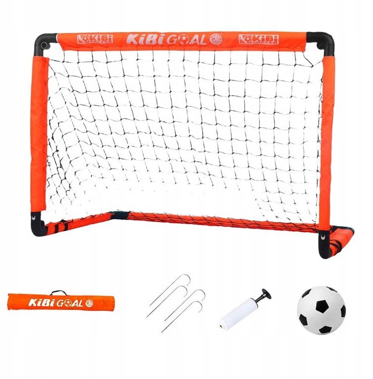 Przenośna składana bramka do piłki nożnej + piłka / sprzęt treningowy