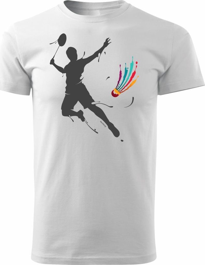 Topslang Koszulka z badmintonem Badminton męska biała REGULAR XXL