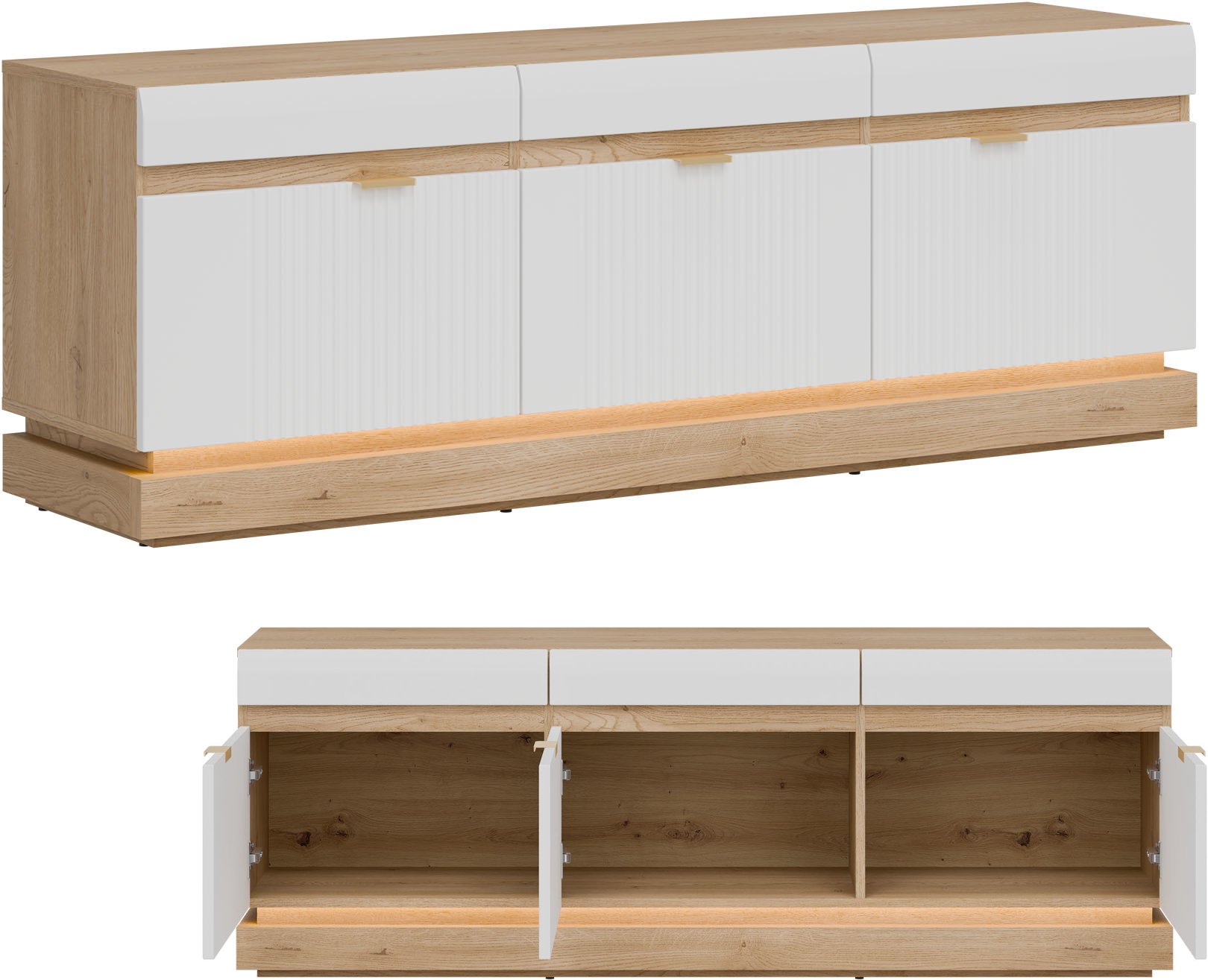 Szafka RTV stojąca Stolik pod telewizor Dąb Cremona Biały MILTON ML01