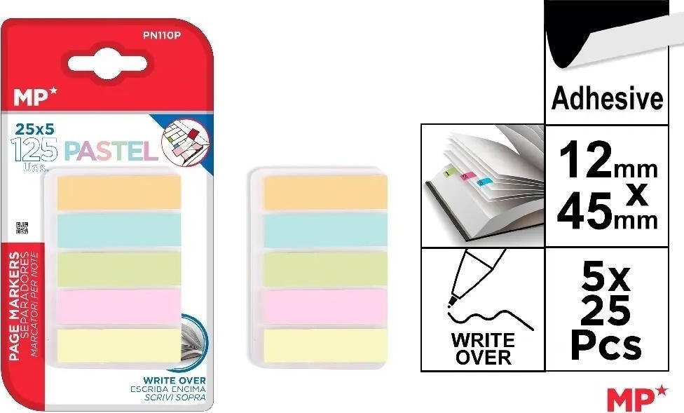 D.Rect Zakładki indeksujące pastel 45x12mm 5x25szt