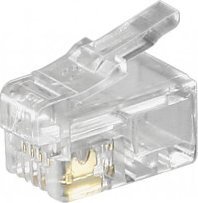 Goobay Wtyk Western RJ10 do kabla płaskiego, 4-pinowy - Połączenie typu Wtyk RJ10 (4P4C)