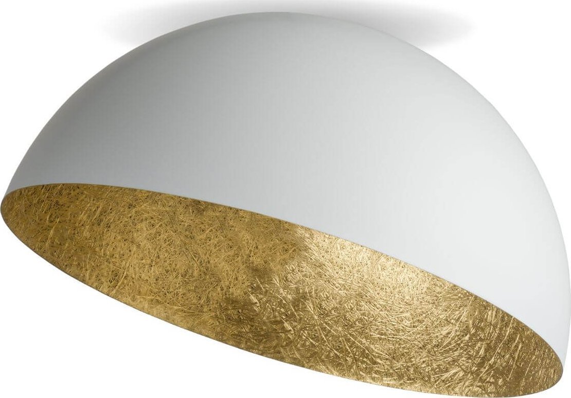 Lampa sufitowa Sigma Asymetryczna lampa sufitowa Sfera biała złota do jadalni