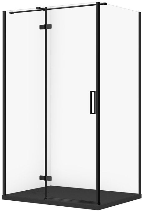 SET C583 KABINA CITY LEWA CZARNA 120X90X195+TAKO SLIM CZARNY MAT WIR