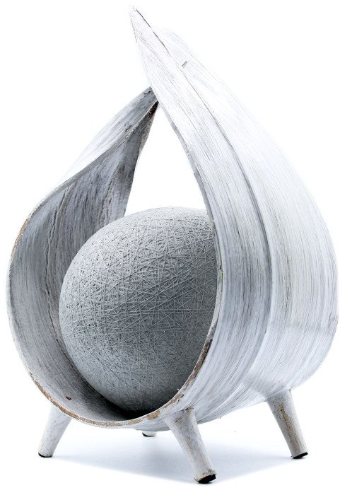 Naturalna lampa kokosowa - Biała