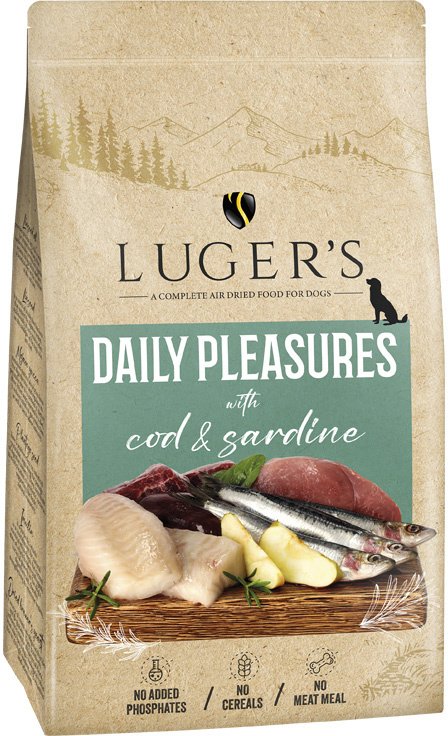 Lugers Daily Pleasures karma suszona dla psa z dorszem i sardynką 9 kg