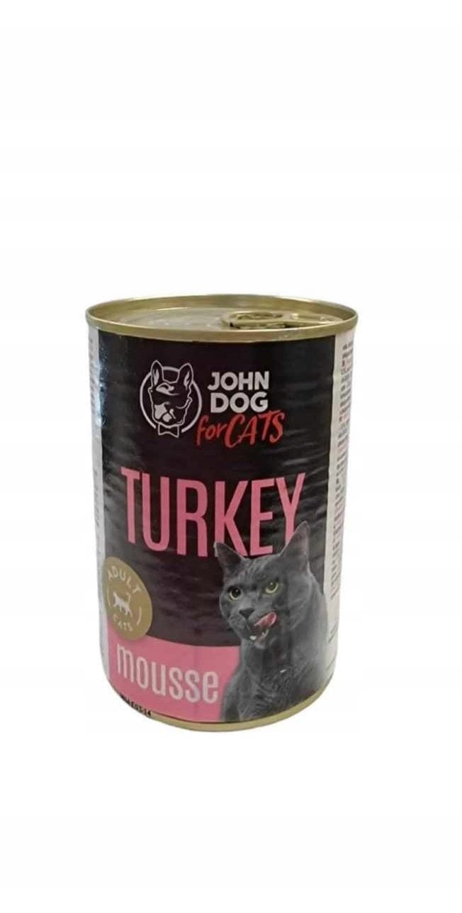 John Dog JD for CATS Dorosły indyk mus puszka KARMA 400g