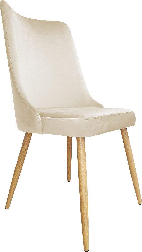 Atos Krzesło CYPRIAN 2 VELVET ecru/dąb do salonu ATOS