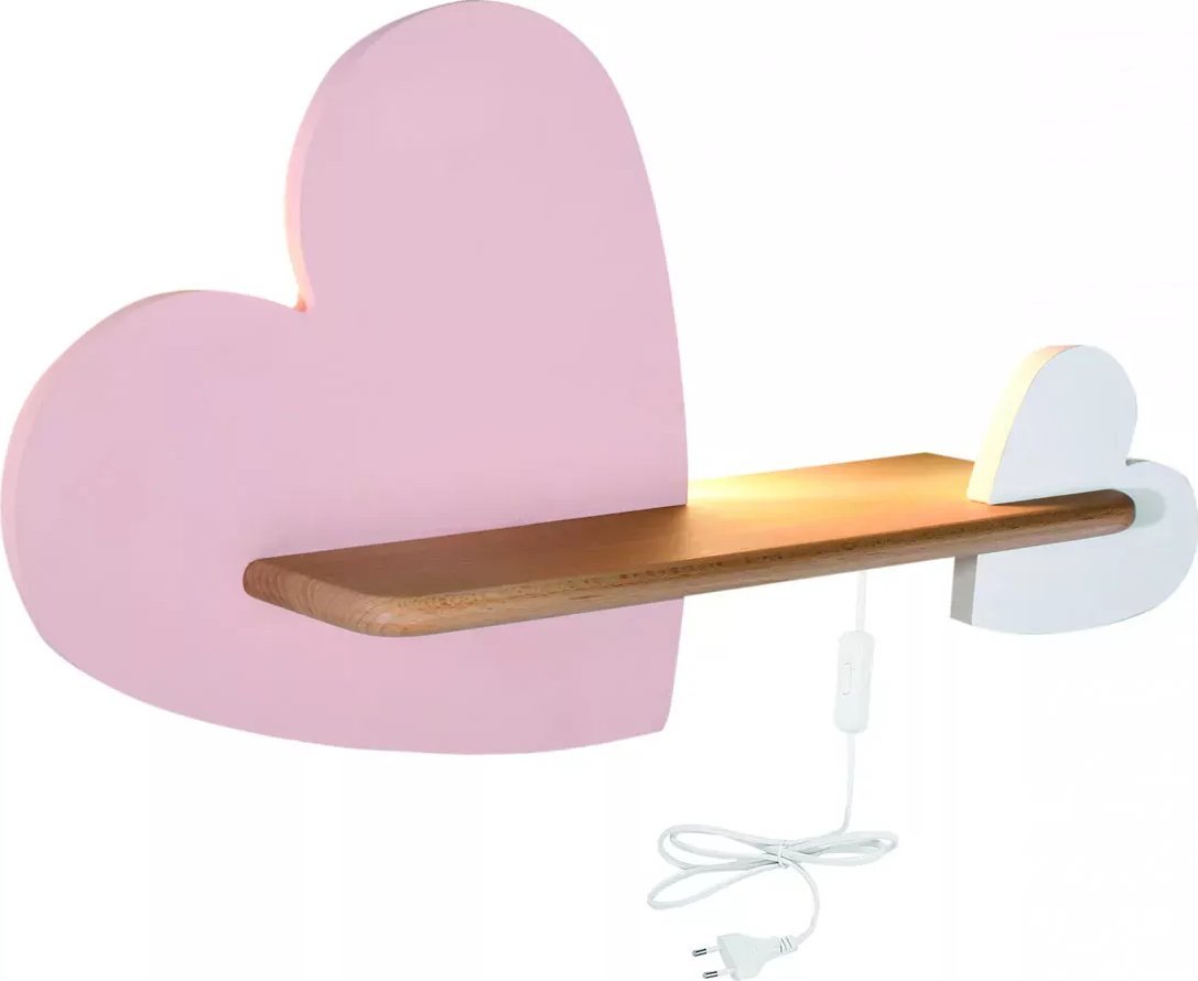Lumes Różowo-biały kinkiet dziecięcy w kształcie 2 serc - K016-Titi