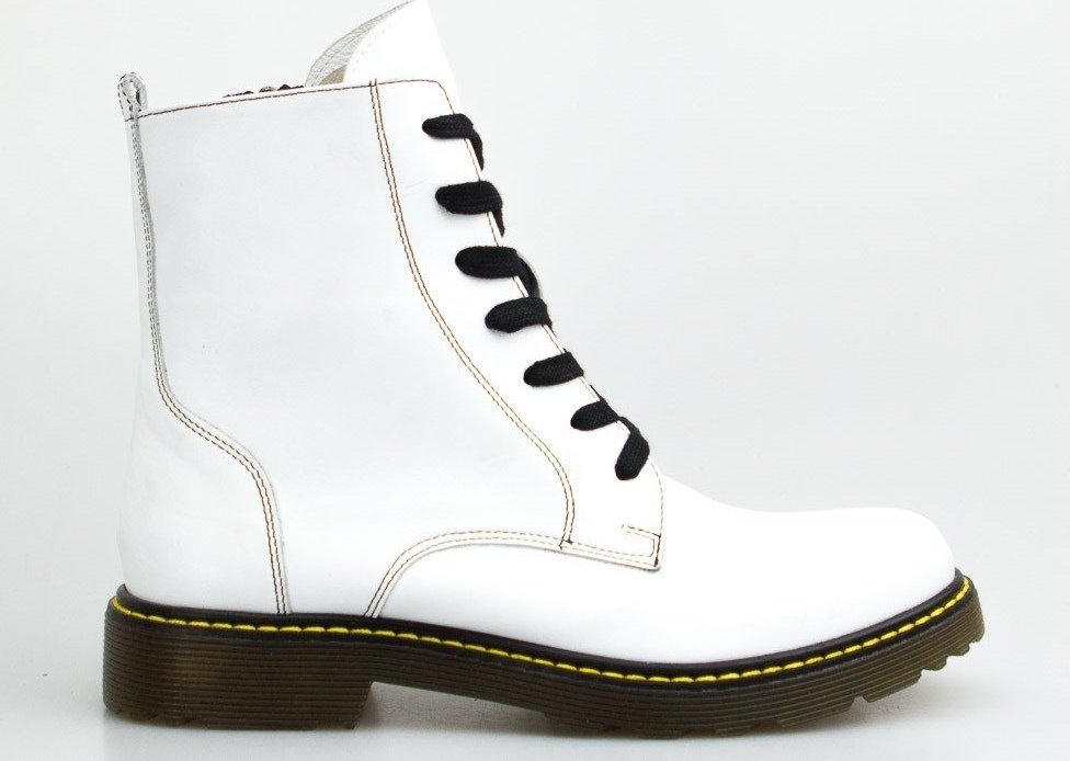 Sempre Workery skórzane klasyczne białe Sempre-39