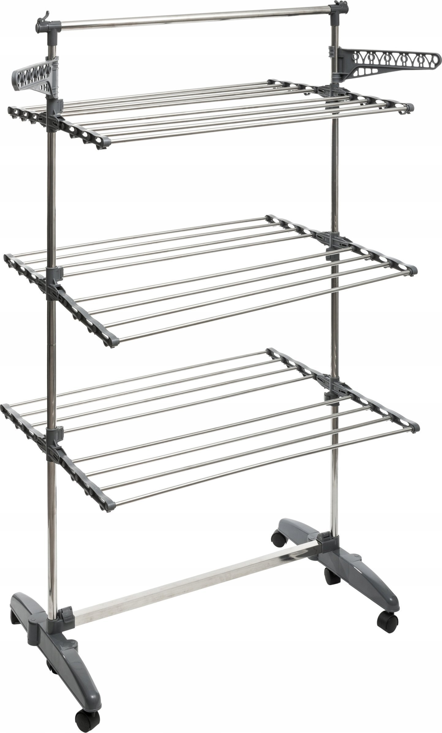 5five Suszarka teleskopowa ze stali nierdzewnej na pranie, praktyczny 3 piętrowy przybór domowy na kółkach