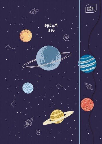 Interdruk Teczka z gumką chłopięca A4 wzór planety