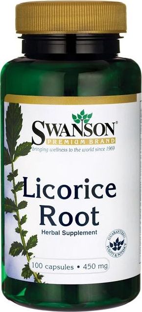 Swanson Swanson - Korzeń Lukrecji, 450mg, 100 kapsułek