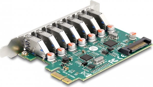 Kontroler Delock DeLOCK PCI Express x1 card for 7 x external USB 5 Gbps Type-A socket, USB controller