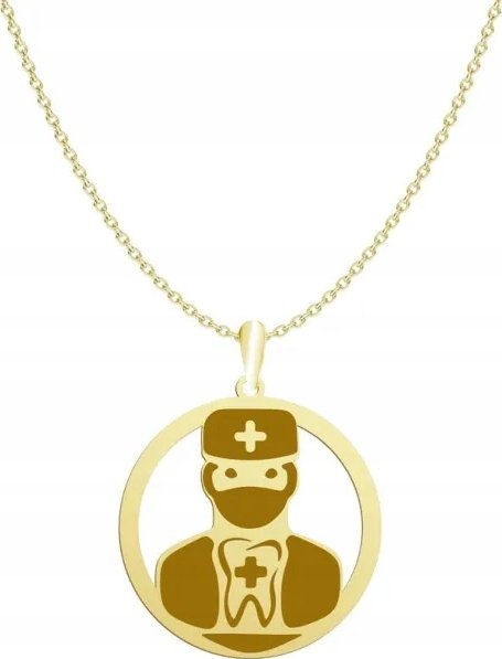 Radziszewska Jewellery Stomatolog Pozłacany Naszyjnik GRAWER GRATIS