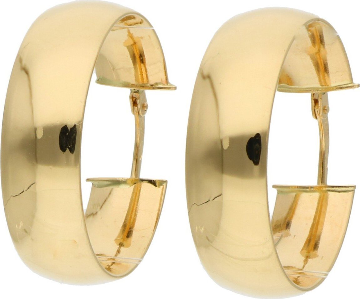 Rosanto Złote klasyczne szerokie gładkie kolczyki koła 585 14k