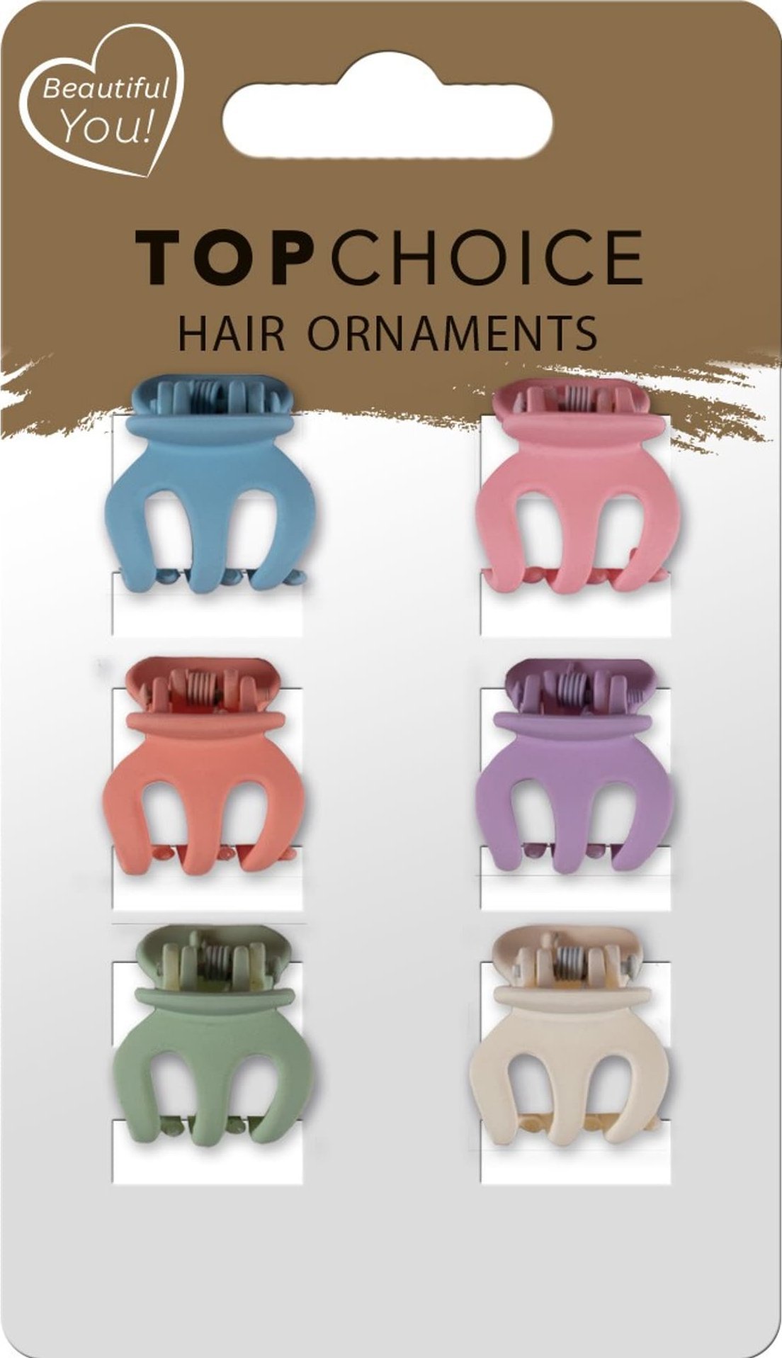 Top Choice TOP CHOICE Klamerki do włosów (20667) 1 op. - 6 szt. - mix zestawień kolorystycznych