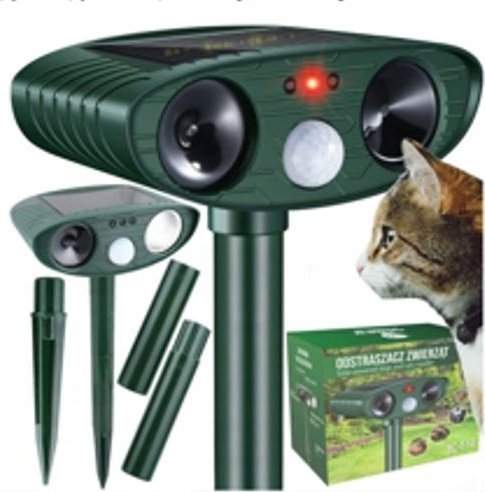 NO PEST Odstraszacz solarny kretów na gryzonie kuny koty ptaki myszy szczury ultradźwięki