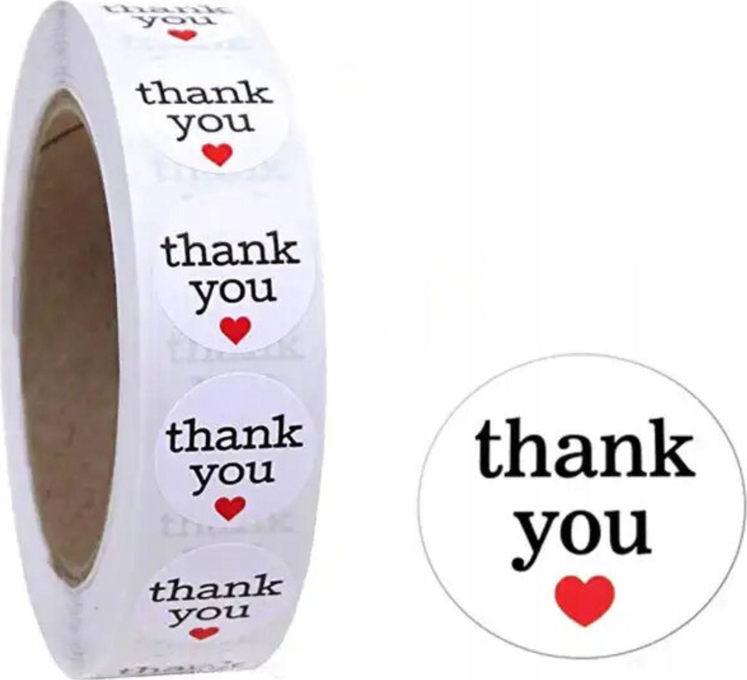 Iteams4Now Naklejki etykiety thank you 1000 szt ozdobne dekoracyjne okrągłe dziękuję