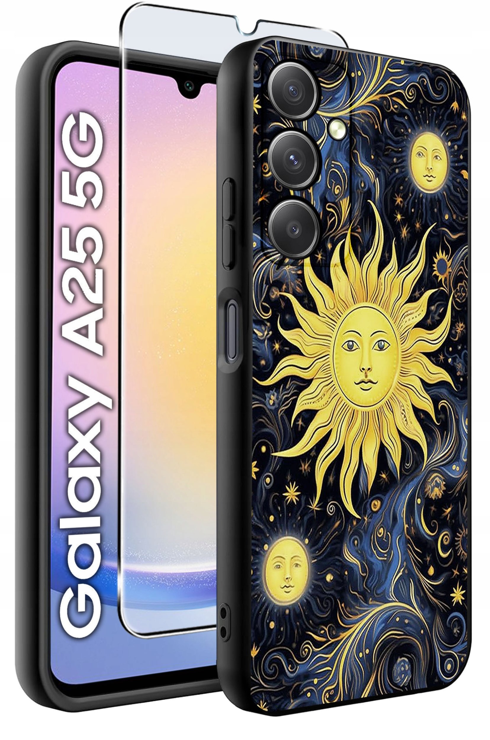 ETUI do Samsung A25 5G WZORY | SILIKONOWE MATT CASE + SZKŁO HARTOWANE 9H