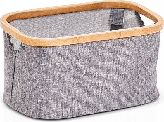 Zeller Pudełko tekstylne z płótna i bambusa, kosz łazienkowy, pojemniki do przechowywania, pudełka materiałowe, pojemniki tekstylne, ZELLER