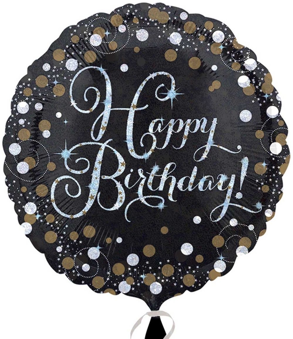 AMSCAN Balon foliowy okrągły 43 cm - Happy Birthday (3406201)