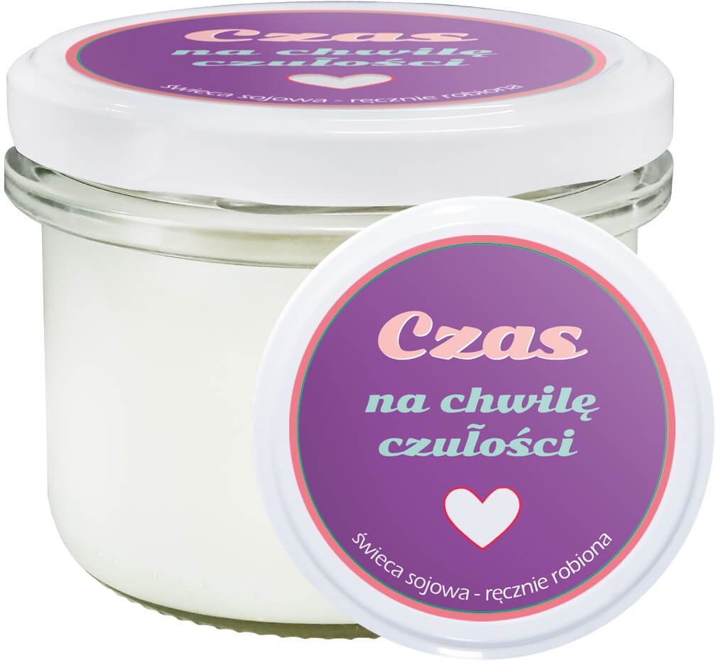 Naturalna świeca sojowa CZAS NA CHWILĘ kwiatowo-owocowy zapach w słoiku prezent upominek na Walentynki dla kobiety dziewczyny ukochanej narzeczonej