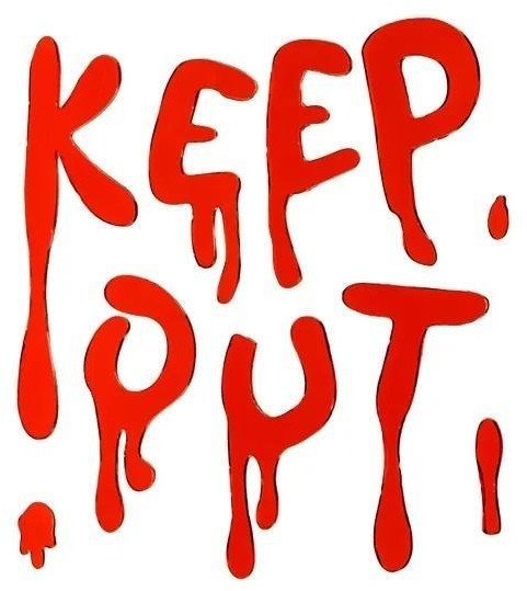 Naklejki żelowe na okno Keep Out czerwony