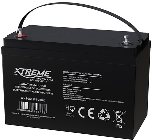 Akumulator żelowy 12V 90Ah XTREME 215x170x330mm