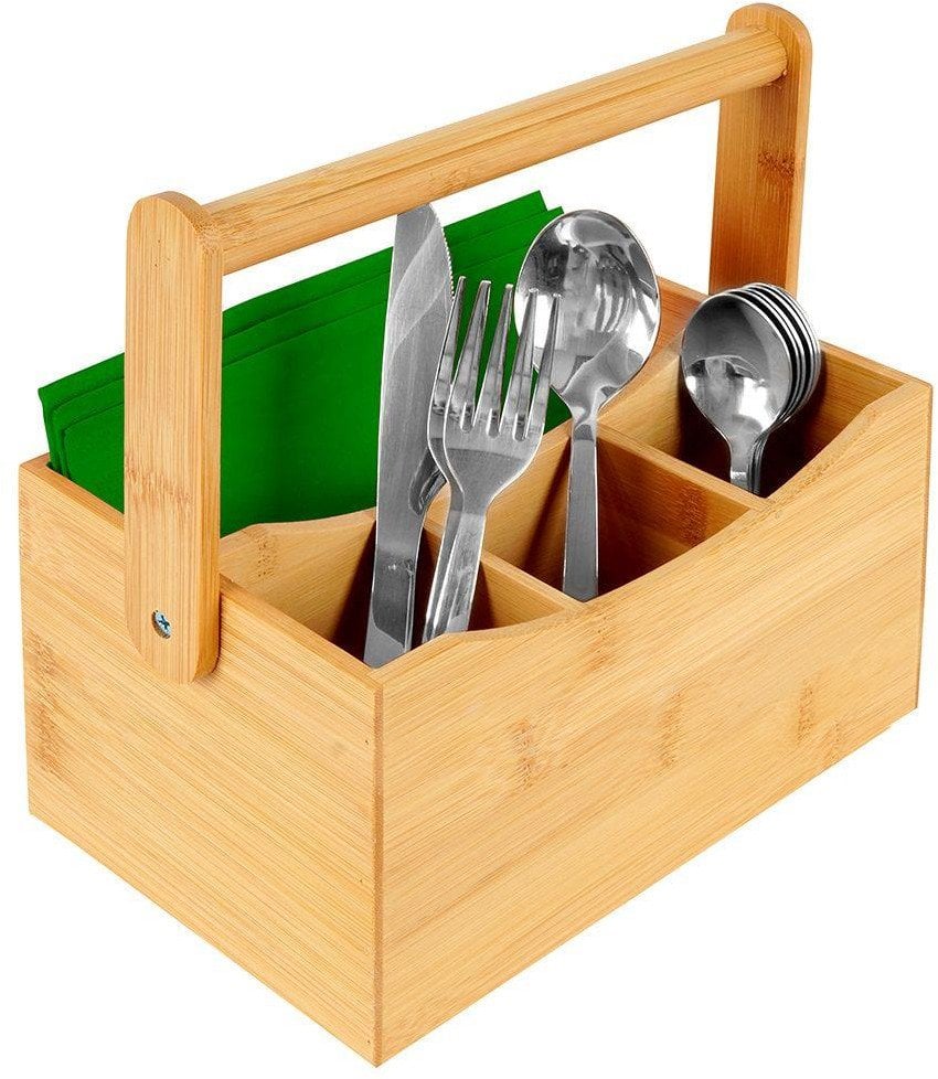 Stojak na sztućce sosy przyprawy organizer bambusowy grillowy VILDE 229068
