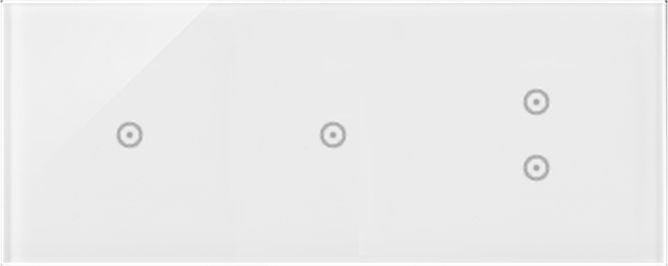 Kontakt-Simon Simon 54 Touch Panel dotykowy 3 moduły 1 pole dotykowe, 1 pole dotykowe, 2 pola dotykowe pionowe, biała perła DSTR3113/70