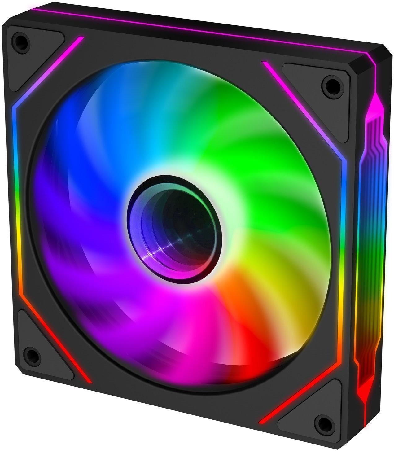 Wentylator Evolveo EVOLVEO 120UX-M ventilátor 120mm, 4pin molex, ARGB, master, czarny