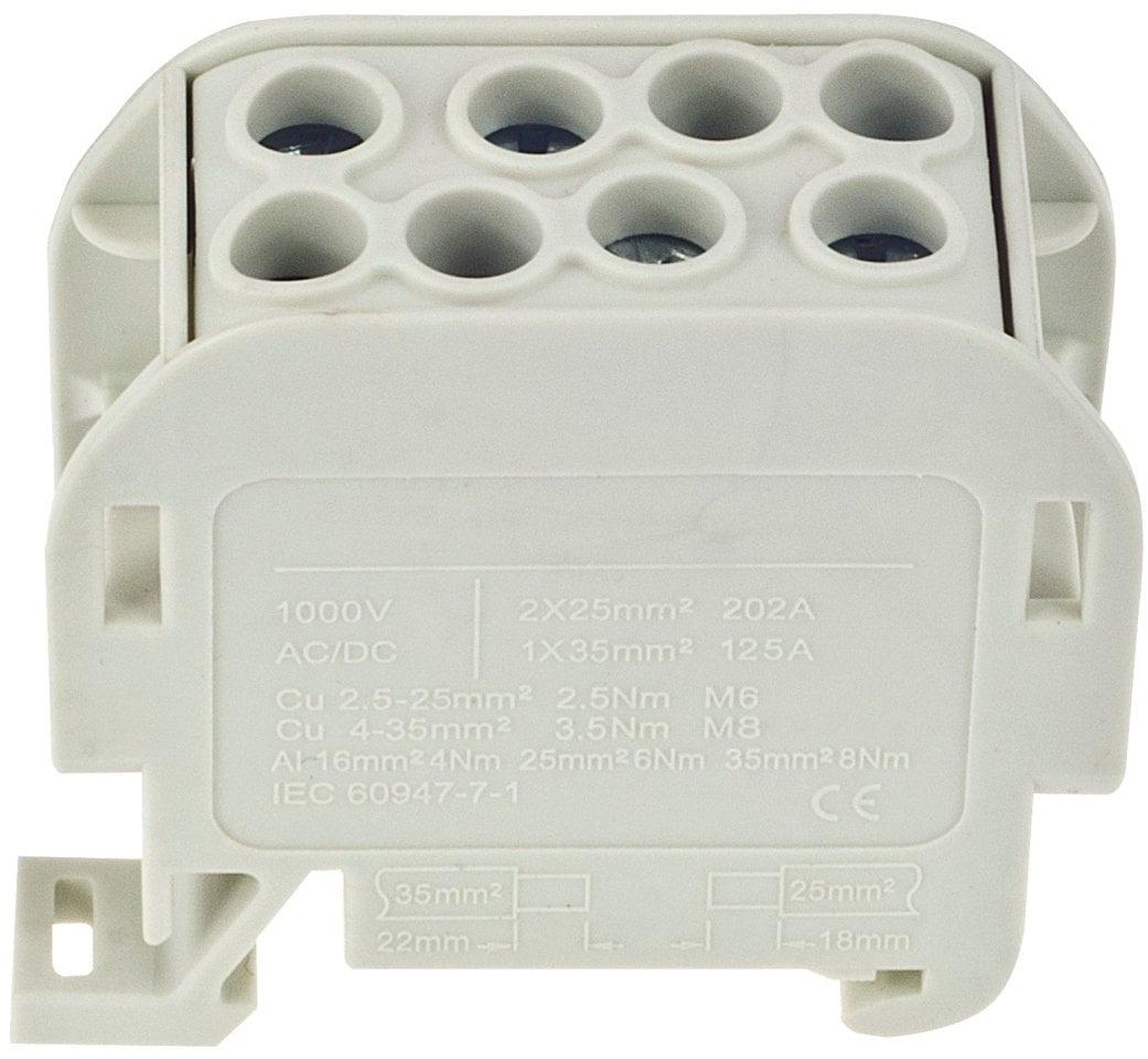 Złączka szynowa jednopolowa ZGX 1x35/2x25 mm2 szara (Al/Cu) ENE-00513