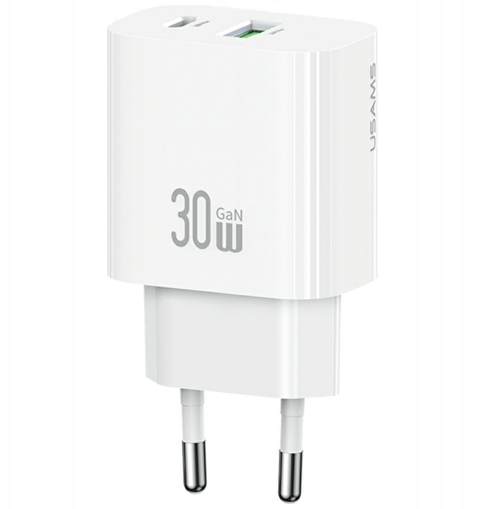 Ładowarka sieciowa 30W 1xUSB-C 1xUSB-A Fast charging Biała
