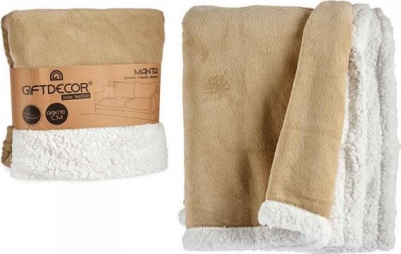 Gift Decor Koc polarowy Beżowy Biały (130 x 170 cm)