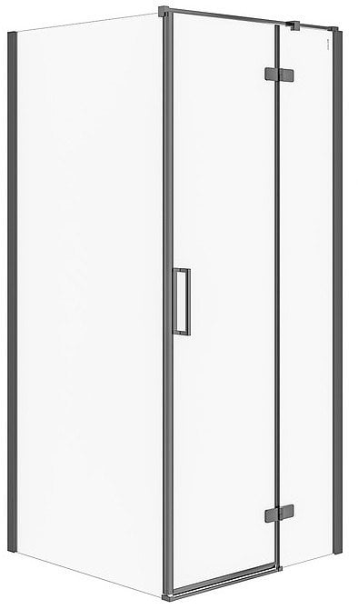 KABINA PRYSZNICOWA NAROŻNA CITY CZARNA 90X90X195 PRAWA SZKŁO TRANSPARE