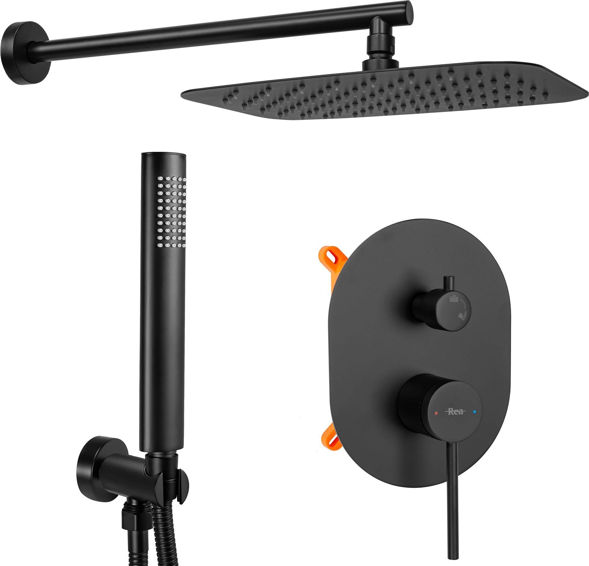 Rea Zestaw Prysznicowy Natryskowy REA OVAL Czarny BOX